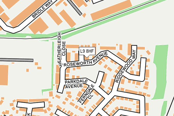 L9 8HF map - OS OpenMap – Local (Ordnance Survey)