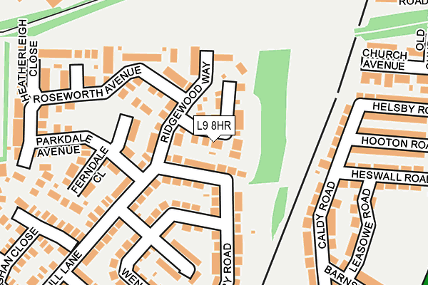L9 8HR map - OS OpenMap – Local (Ordnance Survey)