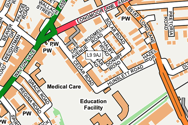 L9 9AJ map - OS OpenMap – Local (Ordnance Survey)