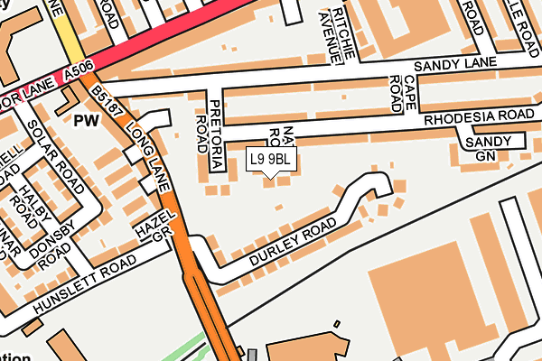 L9 9BL map - OS OpenMap – Local (Ordnance Survey)