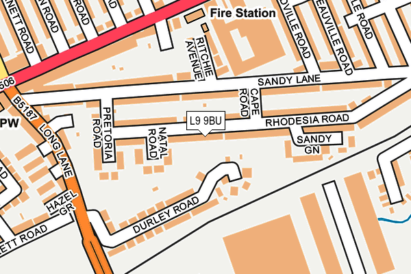 L9 9BU map - OS OpenMap – Local (Ordnance Survey)