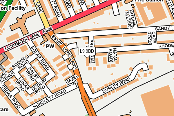L9 9DD map - OS OpenMap – Local (Ordnance Survey)