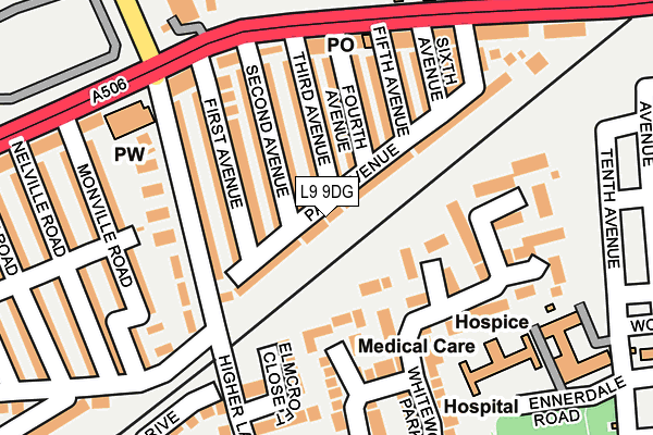 L9 9DG map - OS OpenMap – Local (Ordnance Survey)