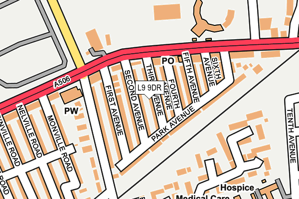 L9 9DR map - OS OpenMap – Local (Ordnance Survey)