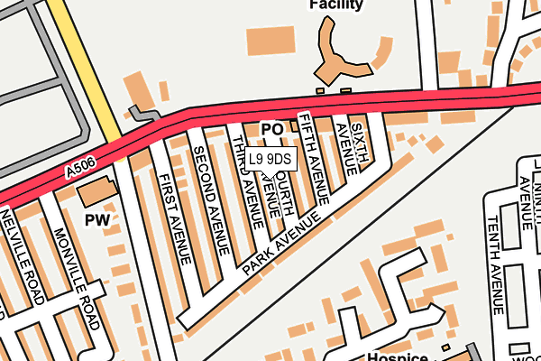L9 9DS map - OS OpenMap – Local (Ordnance Survey)