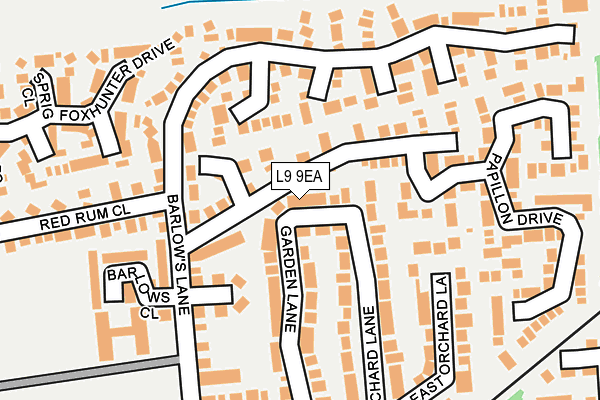 L9 9EA map - OS OpenMap – Local (Ordnance Survey)