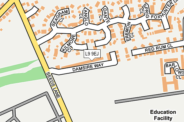 L9 9EJ map - OS OpenMap – Local (Ordnance Survey)
