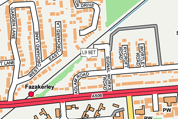 L9 9ET map - OS OpenMap – Local (Ordnance Survey)