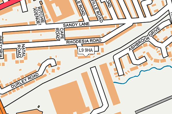 L9 9HA map - OS OpenMap – Local (Ordnance Survey)