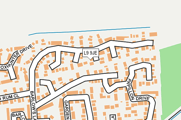 L9 9JE map - OS OpenMap – Local (Ordnance Survey)