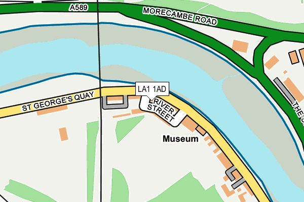 LA1 1AD map - OS OpenMap – Local (Ordnance Survey)