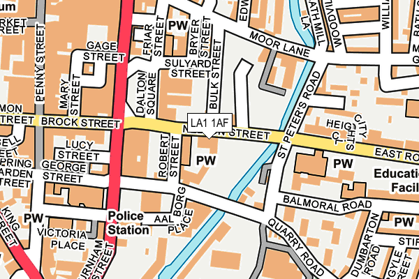 LA1 1AF map - OS OpenMap – Local (Ordnance Survey)