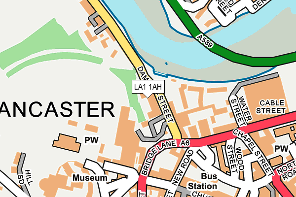 LA1 1AH map - OS OpenMap – Local (Ordnance Survey)