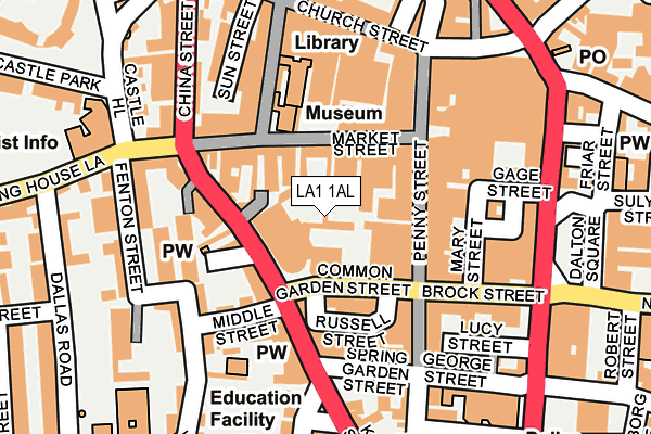 LA1 1AL map - OS OpenMap – Local (Ordnance Survey)
