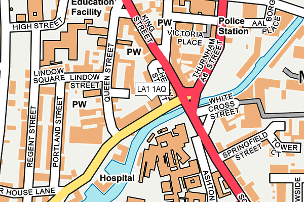 LA1 1AQ map - OS OpenMap – Local (Ordnance Survey)