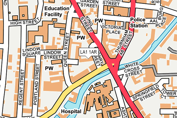 LA1 1AR map - OS OpenMap – Local (Ordnance Survey)