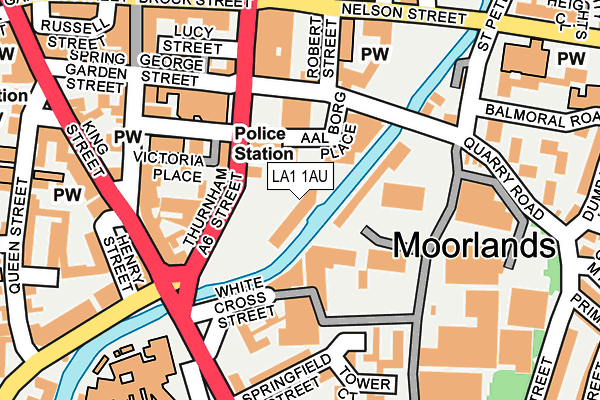 LA1 1AU map - OS OpenMap – Local (Ordnance Survey)