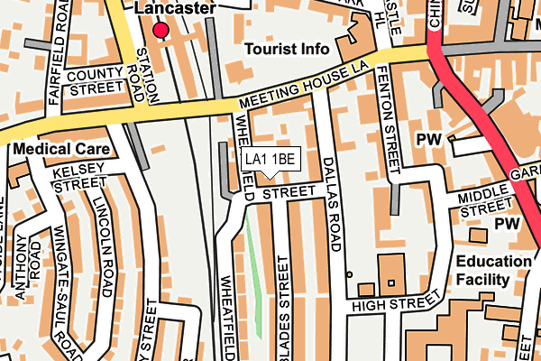 LA1 1BE map - OS OpenMap – Local (Ordnance Survey)