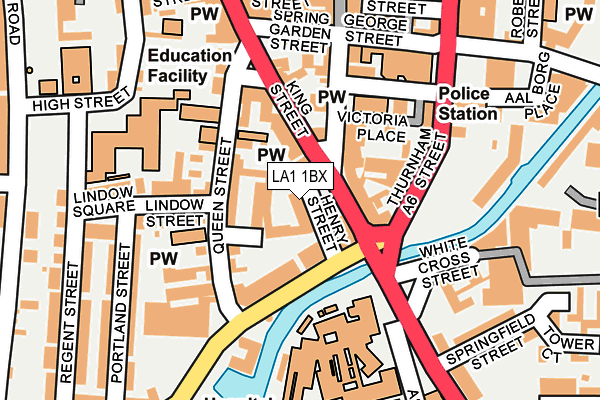 LA1 1BX map - OS OpenMap – Local (Ordnance Survey)