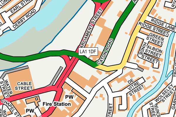 LA1 1DF map - OS OpenMap – Local (Ordnance Survey)