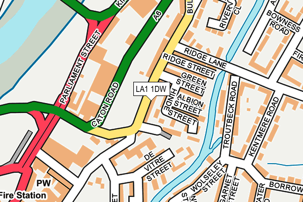 LA1 1DW map - OS OpenMap – Local (Ordnance Survey)