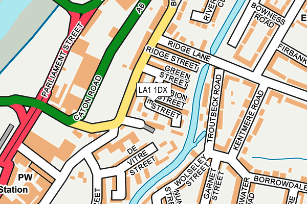 LA1 1DX map - OS OpenMap – Local (Ordnance Survey)