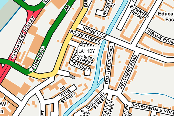 LA1 1DY map - OS OpenMap – Local (Ordnance Survey)