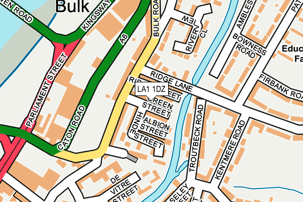 LA1 1DZ map - OS OpenMap – Local (Ordnance Survey)