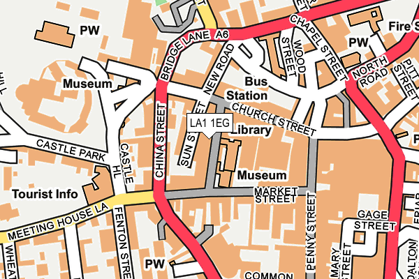 LA1 1EG map - OS OpenMap – Local (Ordnance Survey)