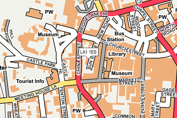 LA1 1ES map - OS OpenMap – Local (Ordnance Survey)