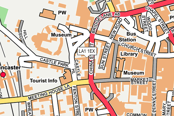 LA1 1EX map - OS OpenMap – Local (Ordnance Survey)