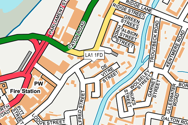 LA1 1FD map - OS OpenMap – Local (Ordnance Survey)