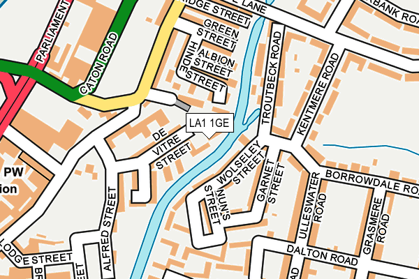 LA1 1GE map - OS OpenMap – Local (Ordnance Survey)