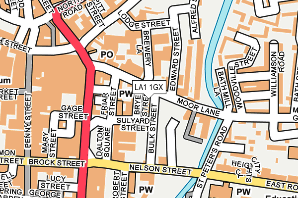 LA1 1GX map - OS OpenMap – Local (Ordnance Survey)