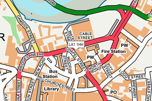 LA1 1HH map - OS OpenMap – Local (Ordnance Survey)