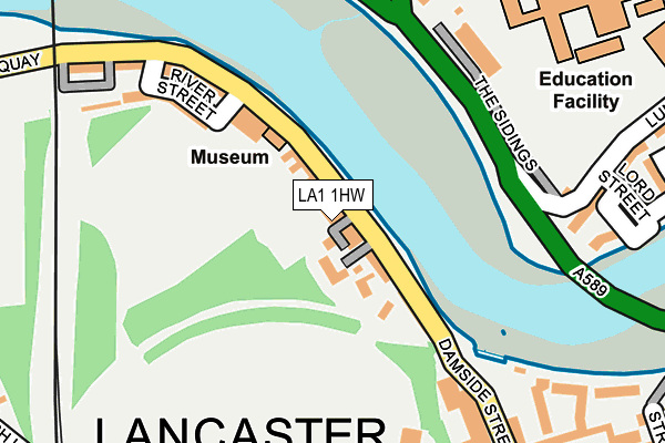 LA1 1HW map - OS OpenMap – Local (Ordnance Survey)