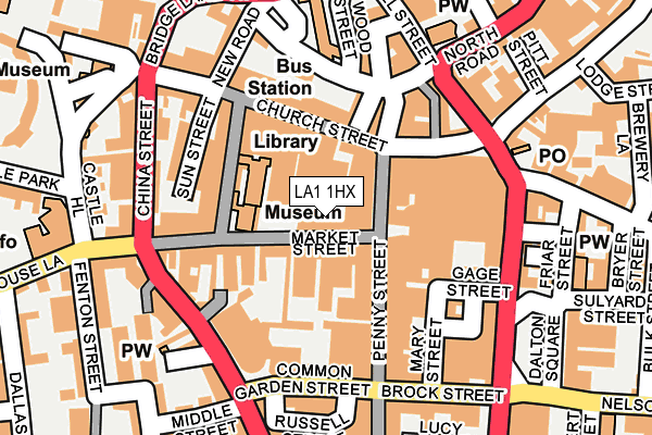 LA1 1HX map - OS OpenMap – Local (Ordnance Survey)