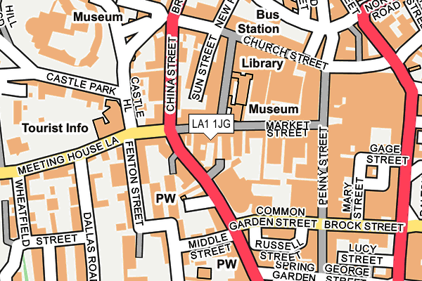 LA1 1JG map - OS OpenMap – Local (Ordnance Survey)
