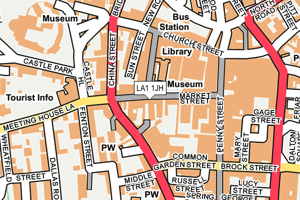 LA1 1JH map - OS OpenMap – Local (Ordnance Survey)