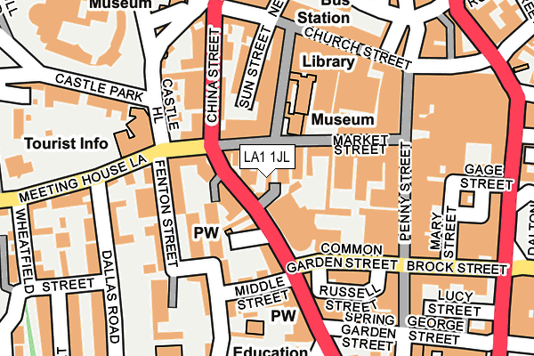 LA1 1JL map - OS OpenMap – Local (Ordnance Survey)