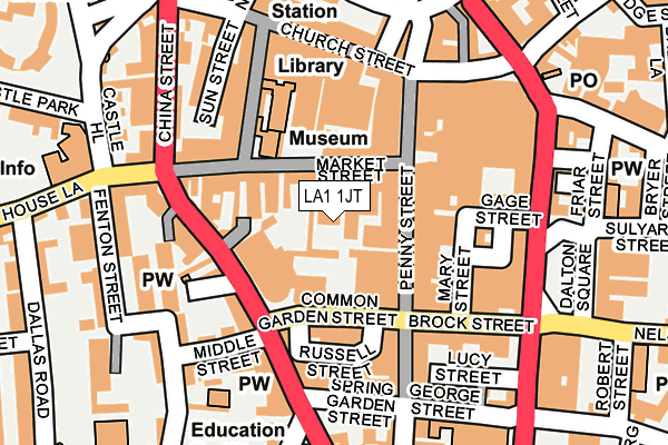 LA1 1JT map - OS OpenMap – Local (Ordnance Survey)