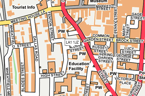 LA1 1JZ map - OS OpenMap – Local (Ordnance Survey)