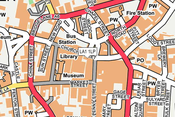 LA1 1LP map - OS OpenMap – Local (Ordnance Survey)