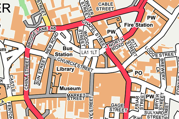 LA1 1LT map - OS OpenMap – Local (Ordnance Survey)
