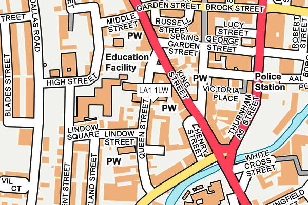 LA1 1LW map - OS OpenMap – Local (Ordnance Survey)