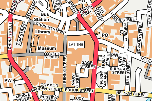 LA1 1NB map - OS OpenMap – Local (Ordnance Survey)