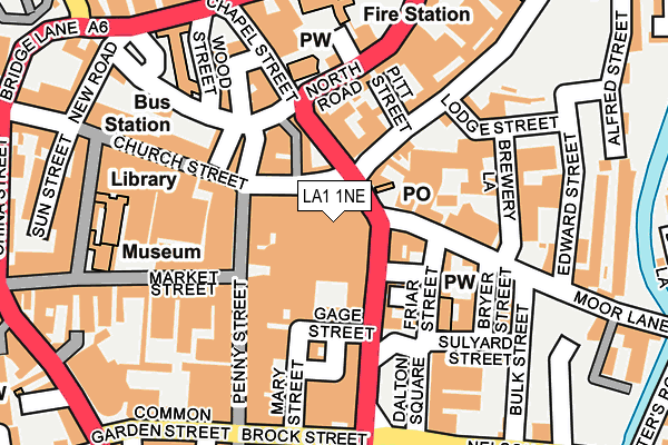 LA1 1NE map - OS OpenMap – Local (Ordnance Survey)