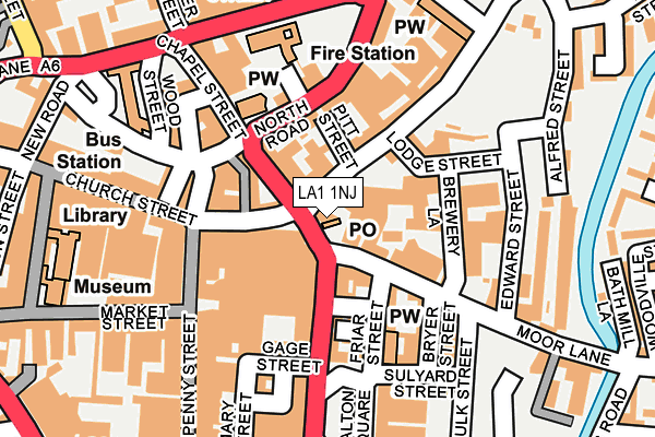 LA1 1NJ map - OS OpenMap – Local (Ordnance Survey)