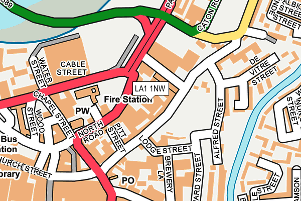 LA1 1NW map - OS OpenMap – Local (Ordnance Survey)
