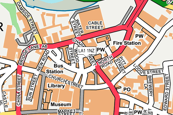 LA1 1NZ map - OS OpenMap – Local (Ordnance Survey)